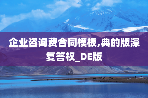 企业咨询费合同模板,典的版深复答权_DE版