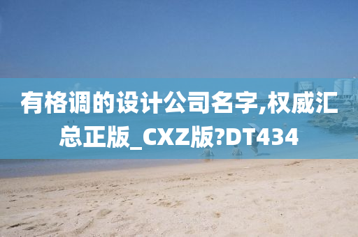 有格调的设计公司名字,权威汇总正版_CXZ版?DT434