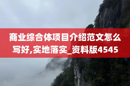 商业综合体项目介绍范文怎么写好,实地落实_资料版4545