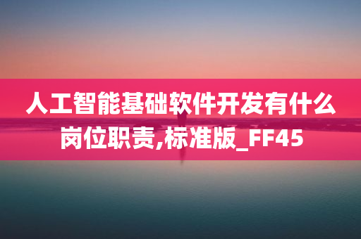 人工智能基础软件开发有什么岗位职责,标准版_FF45