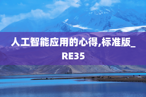 人工智能应用的心得,标准版_RE35