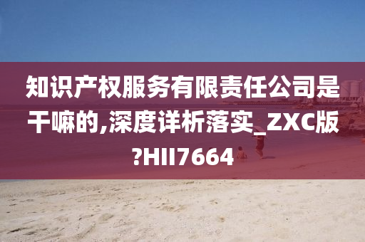 知识产权服务有限责任公司是干嘛的,深度详析落实_ZXC版?HII7664