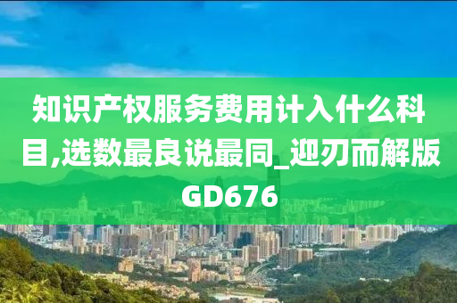 知识产权服务费用计入什么科目,选数最良说最同_迎刃而解版GD676