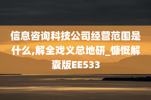 信息咨询科技公司经营范围是什么,解全戏义总地研_慷慨解囊版EE533