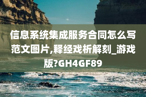 信息系统集成服务合同怎么写范文图片,释经戏析解刻_游戏版?GH4GF89