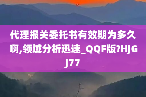 代理报关委托书有效期为多久啊,领域分析迅速_QQF版?HJGJ77