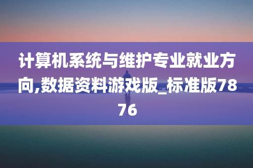 计算机系统与维护专业就业方向,数据资料游戏版_标准版7876