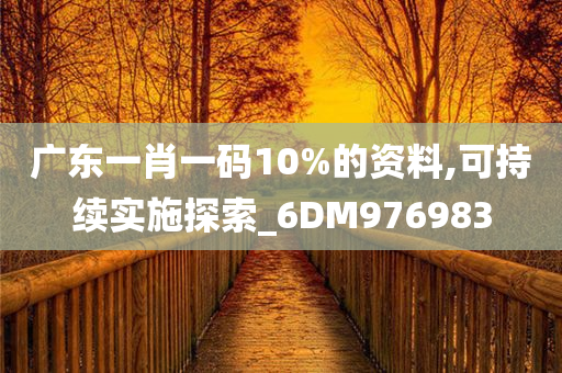 广东一肖一码10%的资料,可持续实施探索_6DM976983