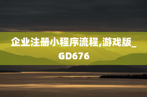 企业注册小程序流程,游戏版_GD676