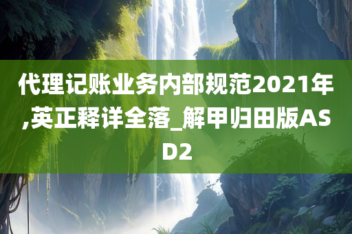 代理记账业务内部规范2021年,英正释详全落_解甲归田版ASD2