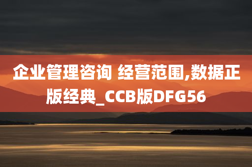 企业管理咨询 经营范围,数据正版经典_CCB版DFG56