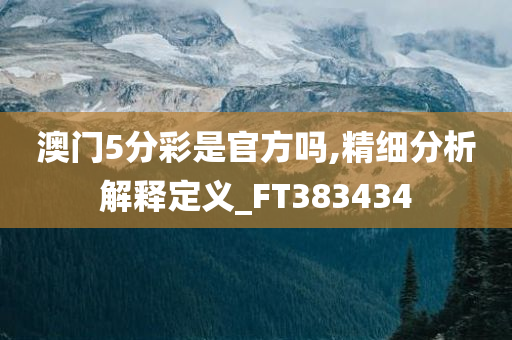 澳门5分彩是官方吗,精细分析解释定义_FT383434