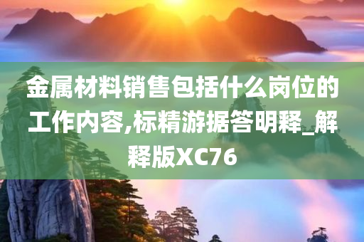 金属材料销售包括什么岗位的工作内容,标精游据答明释_解释版XC76