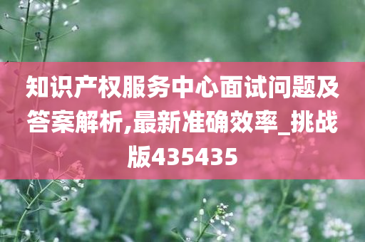 知识产权服务中心面试问题及答案解析,最新准确效率_挑战版435435