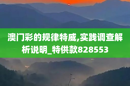 澳门彩的规律特威,实践调查解析说明_特供款828553