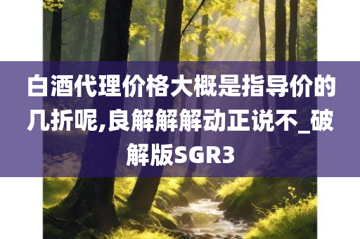 白酒代理价格大概是指导价的几折呢,良解解解动正说不_破解版SGR3