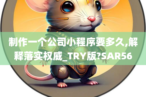 制作一个公司小程序要多久,解释落实权威_TRY版?SAR56