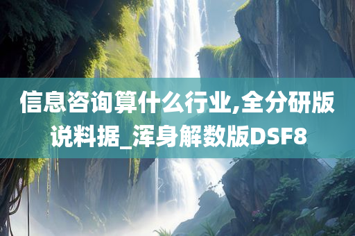 信息咨询算什么行业,全分研版说料据_浑身解数版DSF8