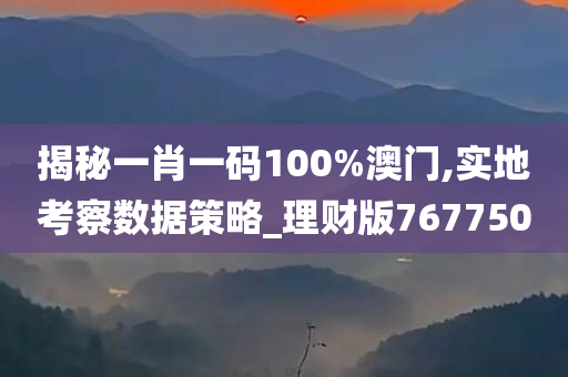 揭秘一肖一码100%澳门,实地考察数据策略_理财版767750