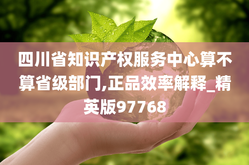 四川省知识产权服务中心算不算省级部门,正品效率解释_精英版97768