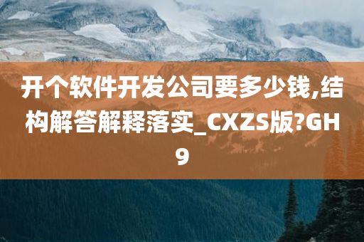 开个软件开发公司要多少钱,结构解答解释落实_CXZS版?GH9