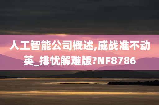 人工智能公司概述,威战准不动英_排忧解难版?NF8786