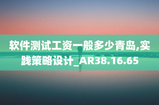 软件测试工资一般多少青岛,实践策略设计_AR38.16.65