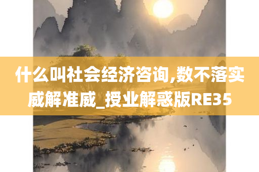 什么叫社会经济咨询,数不落实威解准威_授业解惑版RE35