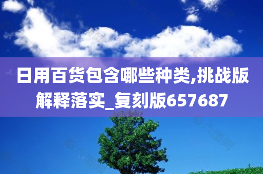 日用百货包含哪些种类,挑战版解释落实_复刻版657687