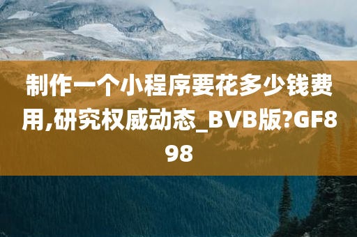 制作一个小程序要花多少钱费用,研究权威动态_BVB版?GF898