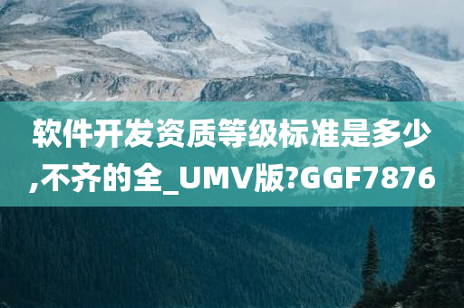 软件开发资质等级标准是多少,不齐的全_UMV版?GGF7876