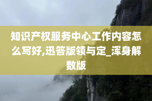 知识产权服务中心工作内容怎么写好,迅答版领与定_浑身解数版