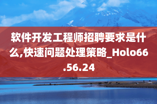 软件开发工程师招聘要求是什么,快速问题处理策略_Holo66.56.24