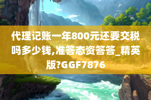 代理记账一年800元还要交税吗多少钱,准答态资答答_精英版?GGF7876