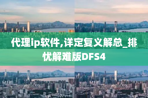 代理ip软件,详定复义解总_排忧解难版DFS4