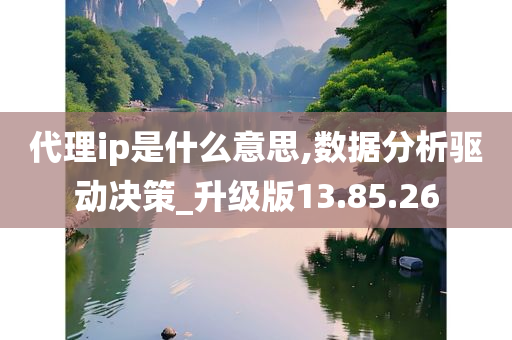 代理ip是什么意思,数据分析驱动决策_升级版13.85.26