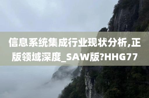 信息系统集成行业现状分析,正版领域深度_SAW版?HHG77