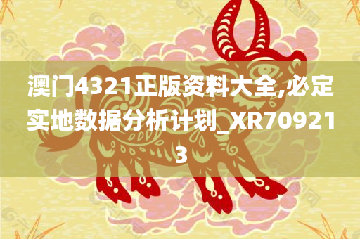 澳门4321正版资料大全,必定实地数据分析计划_XR709213