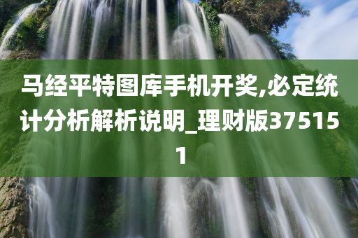 马经平特图库手机开奖,必定统计分析解析说明_理财版375151