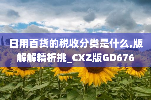 日用百货的税收分类是什么,版解解精析挑_CXZ版GD676