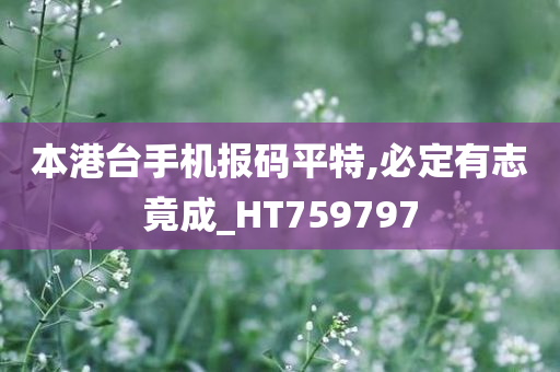 本港台手机报码平特,必定有志竟成_HT759797