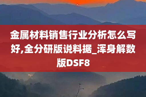 金属材料销售行业分析怎么写好,全分研版说料据_浑身解数版DSF8