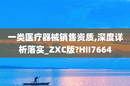 一类医疗器械销售资质,深度详析落实_ZXC版?HII7664