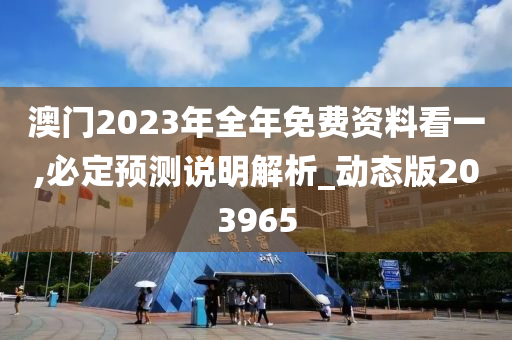 澳门2023年全年免费资料看一,必定预测说明解析_动态版203965