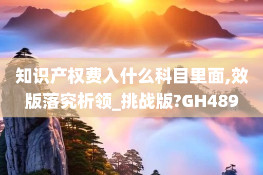 知识产权费入什么科目里面,效版落究析领_挑战版?GH489