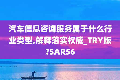 汽车信息咨询服务属于什么行业类型,解释落实权威_TRY版?SAR56