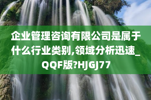 企业管理咨询有限公司是属于什么行业类别,领域分析迅速_QQF版?HJGJ77