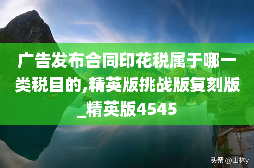 广告发布合同印花税属于哪一类税目的,精英版挑战版复刻版_精英版4545