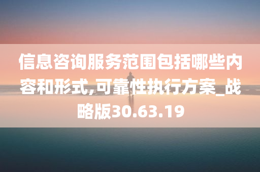 信息咨询服务范围包括哪些内容和形式,可靠性执行方案_战略版30.63.19