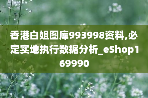 香港白姐图库993998资料,必定实地执行数据分析_eShop169990